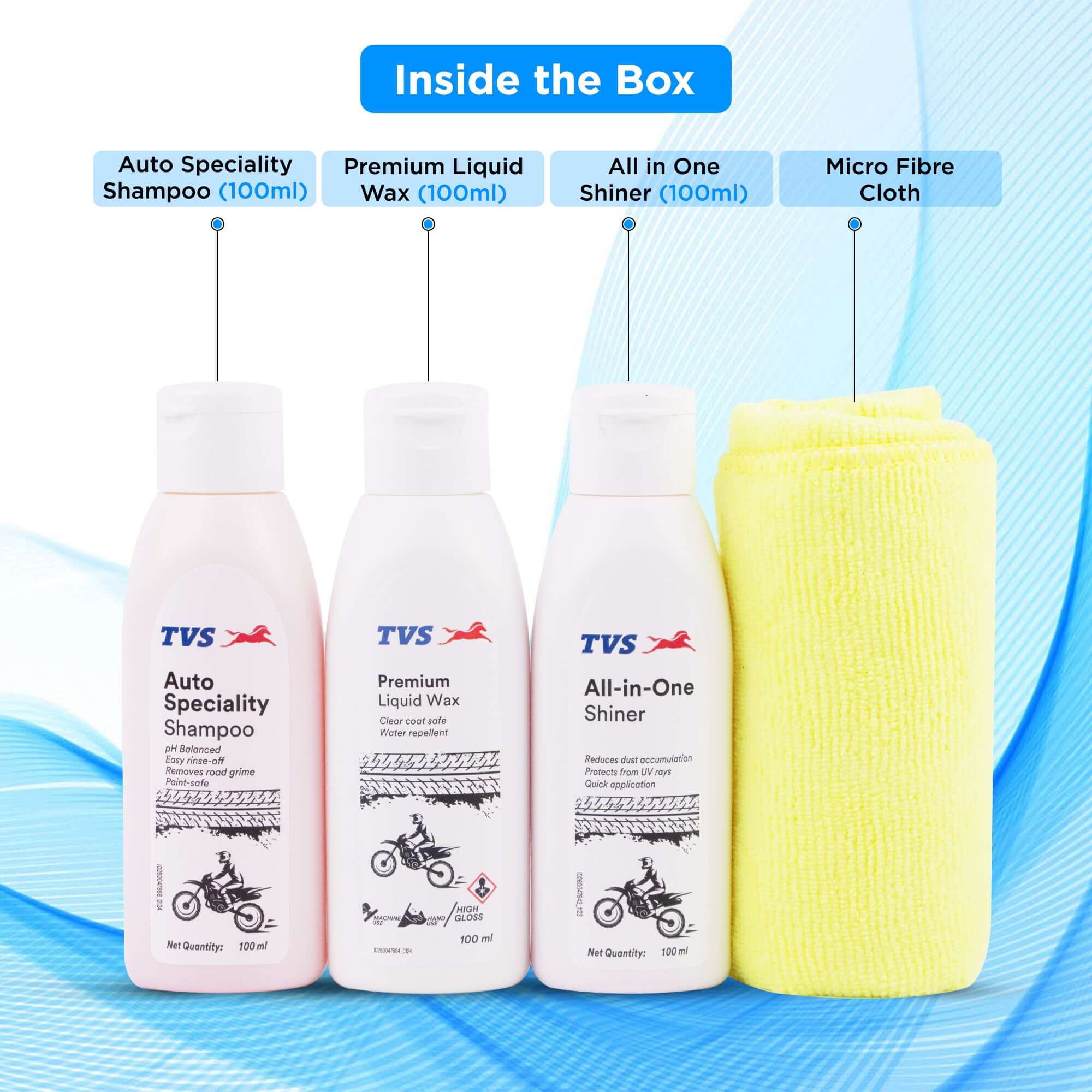 TVS Bike Care Kit Essential Cleaning and Maintenance Tools - Image 4