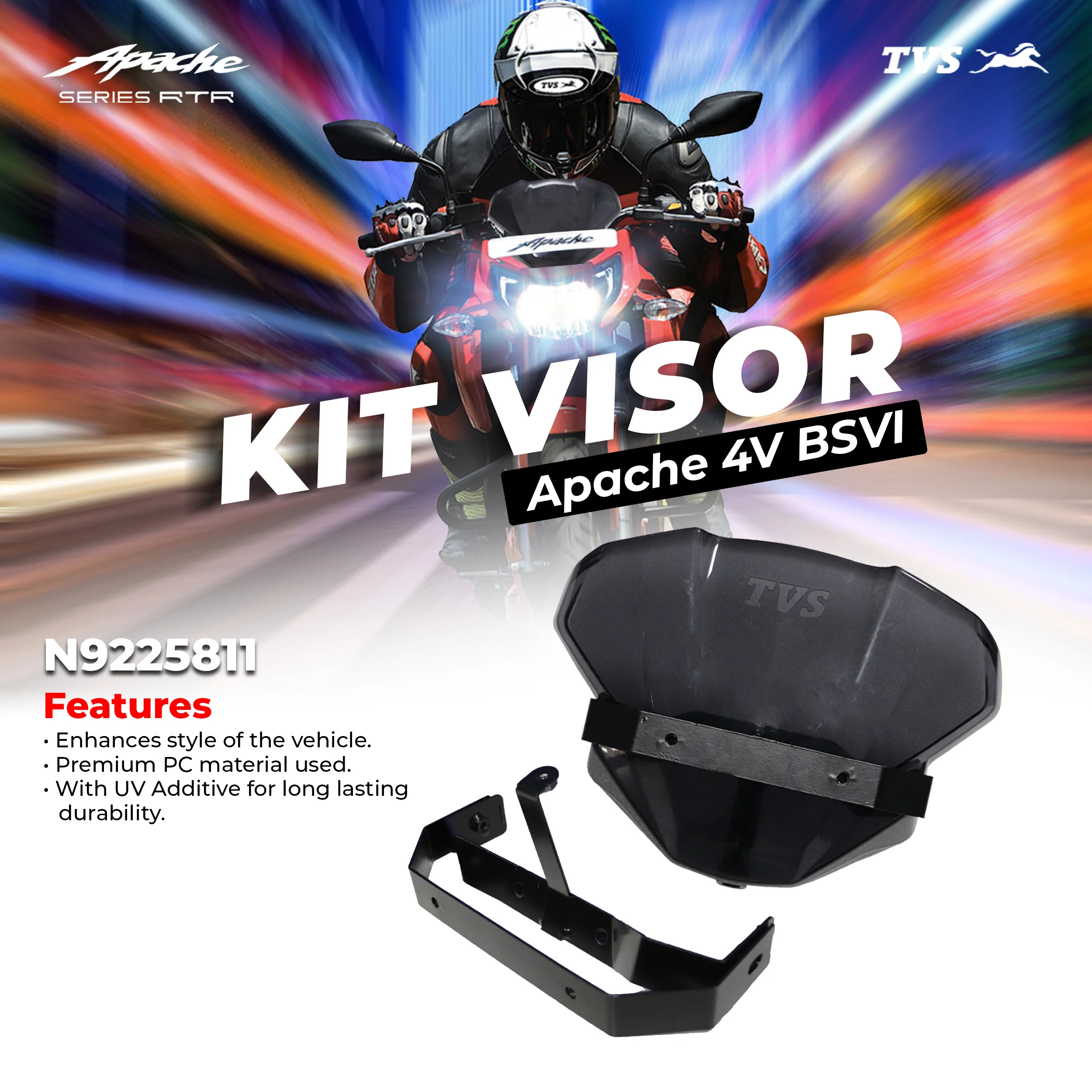 TVS Kit Visor for Apache 4V BS-VI Premium Protection for Your Bike