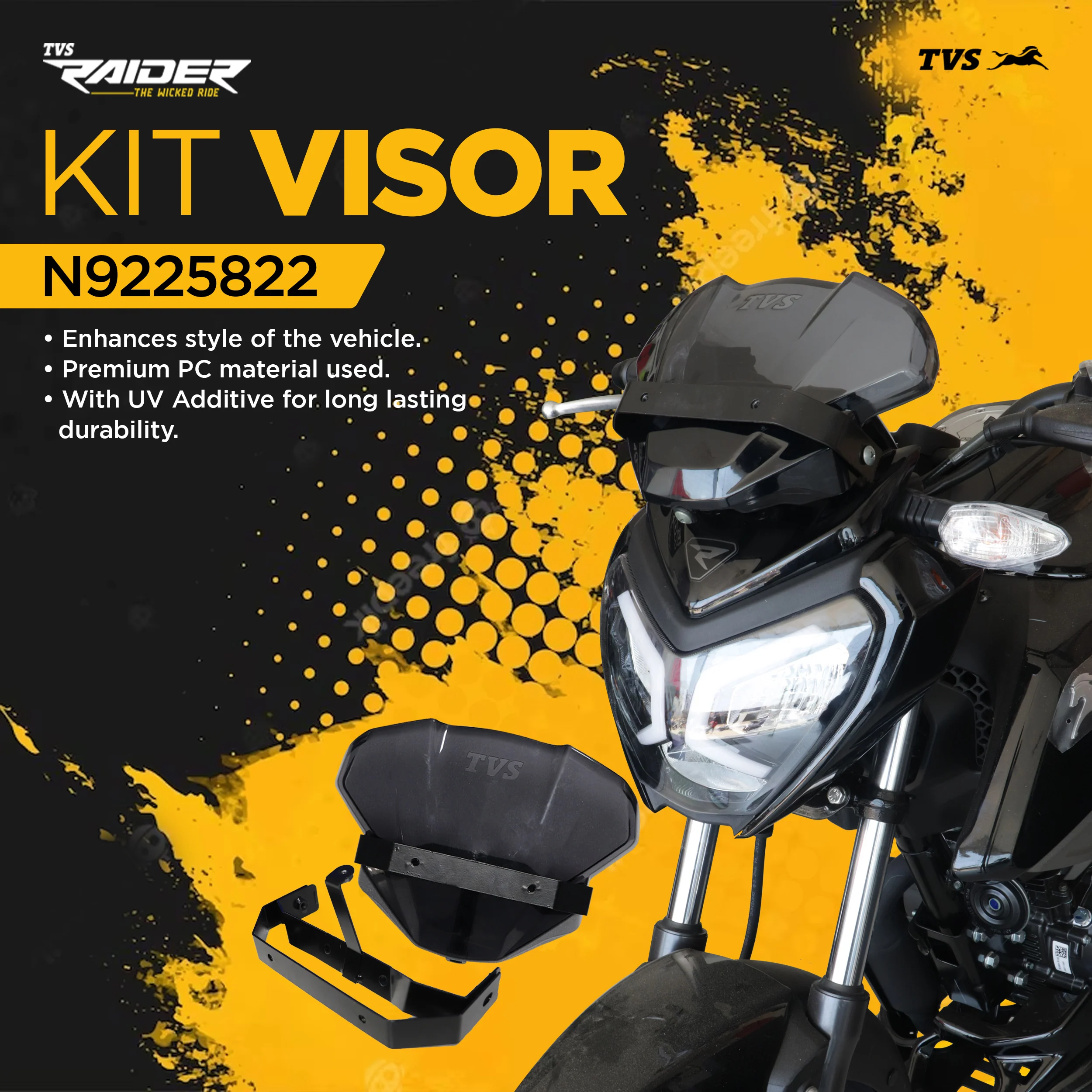 TVS Kit Visor for TVS Raider Clear and Stylish Visibility