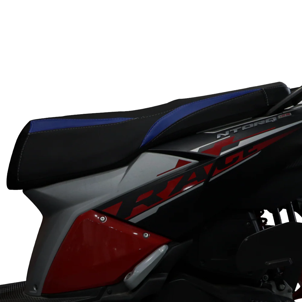 TVS NTORQ Seat Cover Black with Blue -Durable Seat Protection
