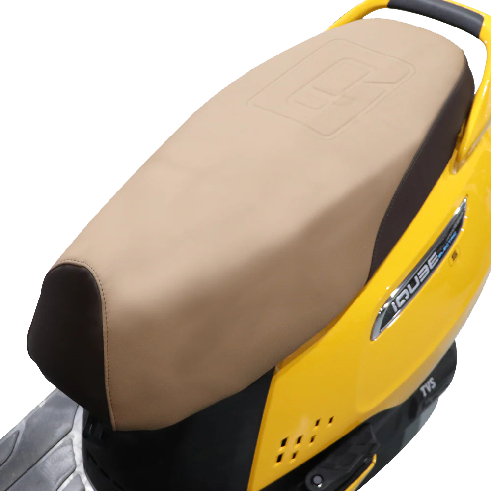 TVS iQube Seat Cover Beige/Brown - Durable Seat Protection