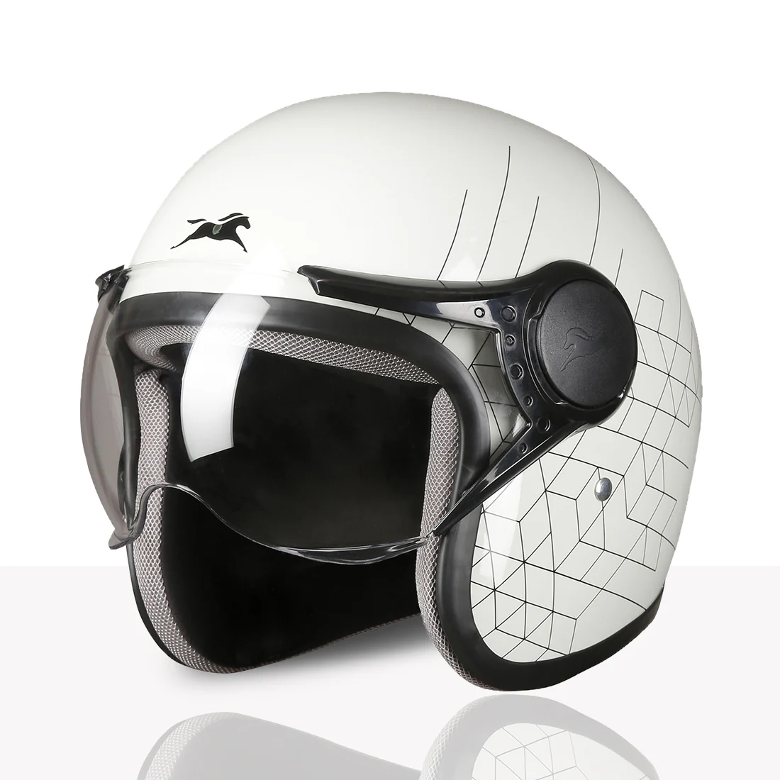 TVS Cruisetown Open Face Helmet β Stylish & Safe Helmet for Riders | ISI & DOT Certified | Premium Protection for Men & Women | Comfortable, Durable & Lightweight Design with Visor - Image 12