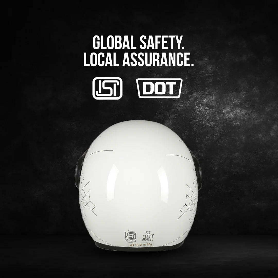 TVS Cruisetown Open Face Helmet β Stylish & Safe Helmet for Riders | ISI & DOT Certified | Premium Protection for Men & Women | Comfortable, Durable & Lightweight Design with Visor - Image 18
