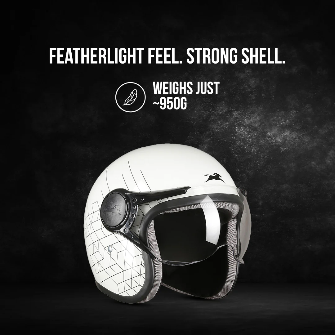 TVS Cruisetown Open Face Helmet β Stylish & Safe Helmet for Riders | ISI & DOT Certified | Premium Protection for Men & Women | Comfortable, Durable & Lightweight Design with Visor - Image 19