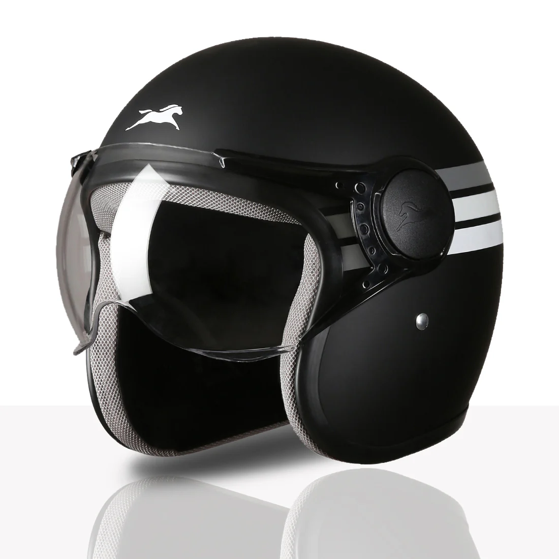 TVS Cruisetown Open Face Helmet β Stylish & Safe Helmet for Riders | ISI & DOT Certified | Premium Protection for Men & Women | Comfortable, Durable & Lightweight Design with Visor - Image 23