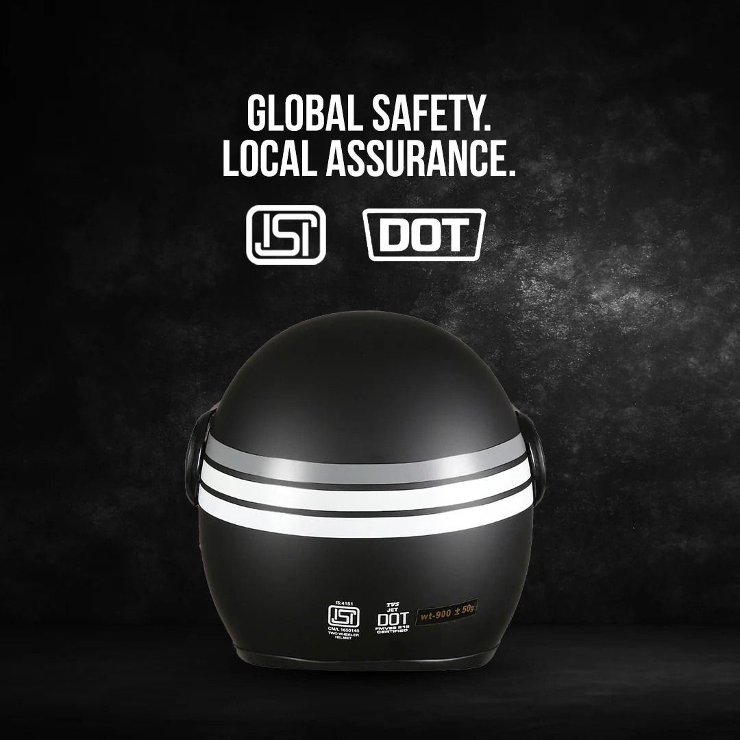 TVS Cruisetown Open Face Helmet β Stylish & Safe Helmet for Riders | ISI & DOT Certified | Premium Protection for Men & Women | Comfortable, Durable & Lightweight Design with Visor - Image 29