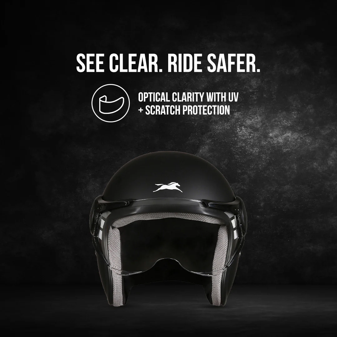 TVS Cruisetown Open Face Helmet β Stylish & Safe Helmet for Riders | ISI & DOT Certified | Premium Protection for Men & Women | Comfortable, Durable & Lightweight Design with Visor - Image 31