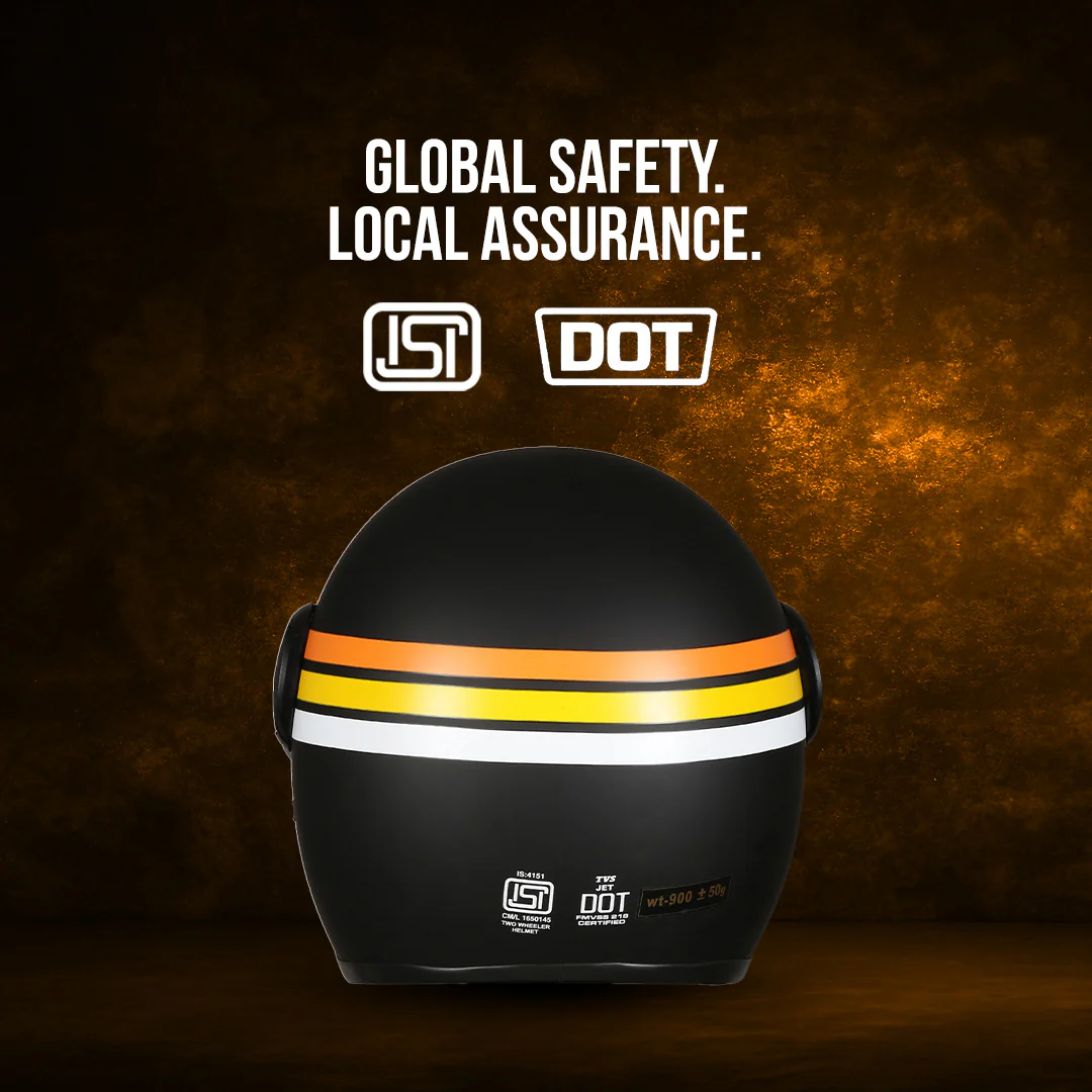TVS Cruisetown Open Face Helmet β Stylish & Safe Helmet for Riders | ISI & DOT Certified | Premium Protection for Men & Women | Comfortable, Durable & Lightweight Design with Visor - Image 40