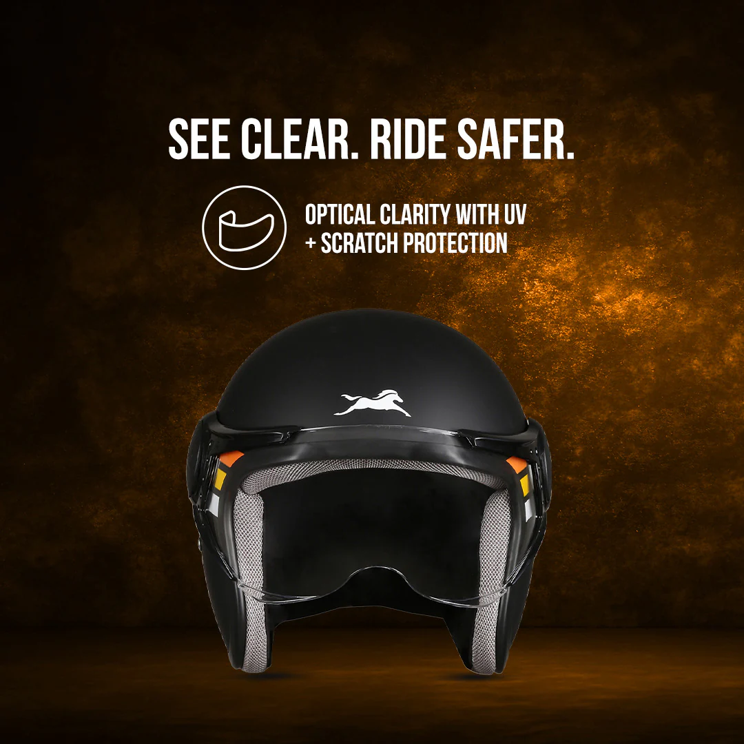 TVS Cruisetown Open Face Helmet β Stylish & Safe Helmet for Riders | ISI & DOT Certified | Premium Protection for Men & Women | Comfortable, Durable & Lightweight Design with Visor - Image 42