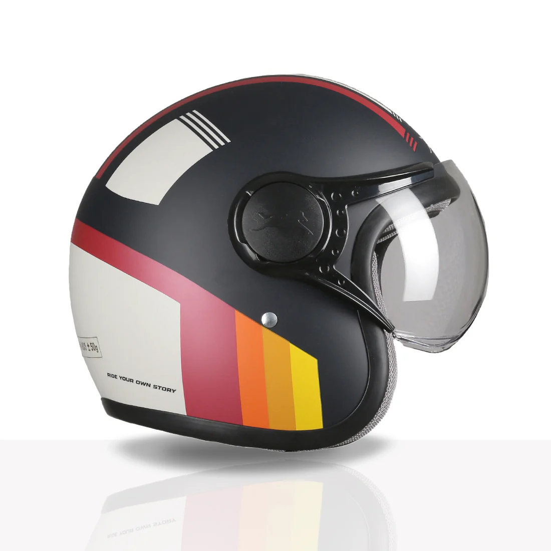 TVS Cruisetown Open Face Helmet β Stylish & Safe Helmet for Riders | ISI & DOT Certified | Premium Protection for Men & Women | Comfortable, Durable & Lightweight Design with Visor - Image 46