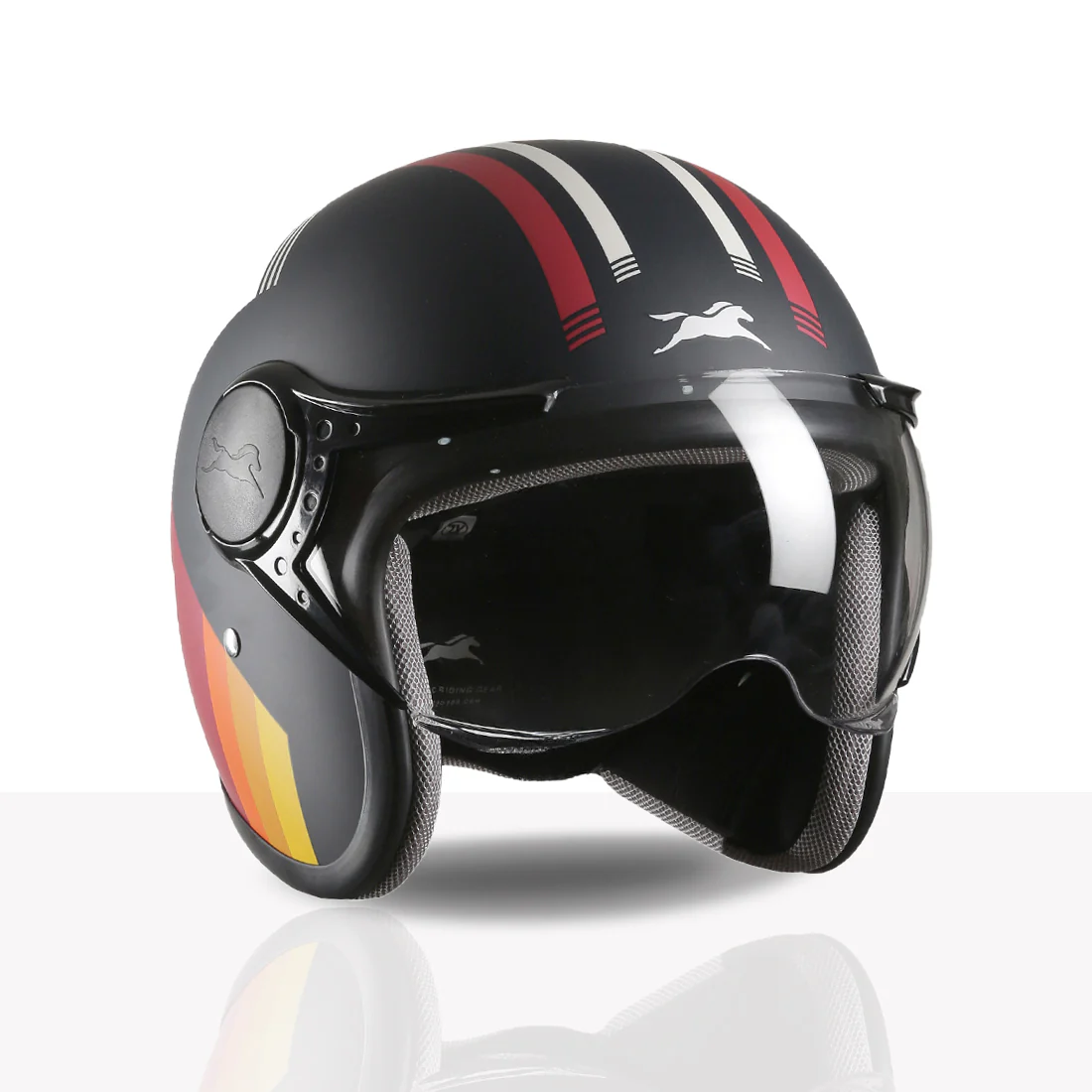TVS Cruisetown Open Face Helmet β Stylish & Safe Helmet for Riders | ISI & DOT Certified | Premium Protection for Men & Women | Comfortable, Durable & Lightweight Design with Visor - Image 47