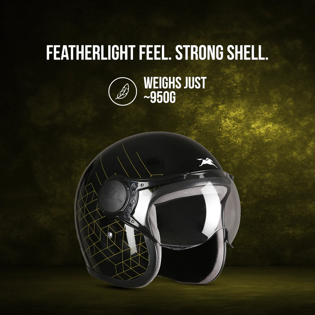 TVS Cruisetown Open Face Helmet β Stylish & Safe Helmet for Riders | ISI & DOT Certified | Premium Protection for Men & Women | Comfortable, Durable & Lightweight Design with Visor - Image 8