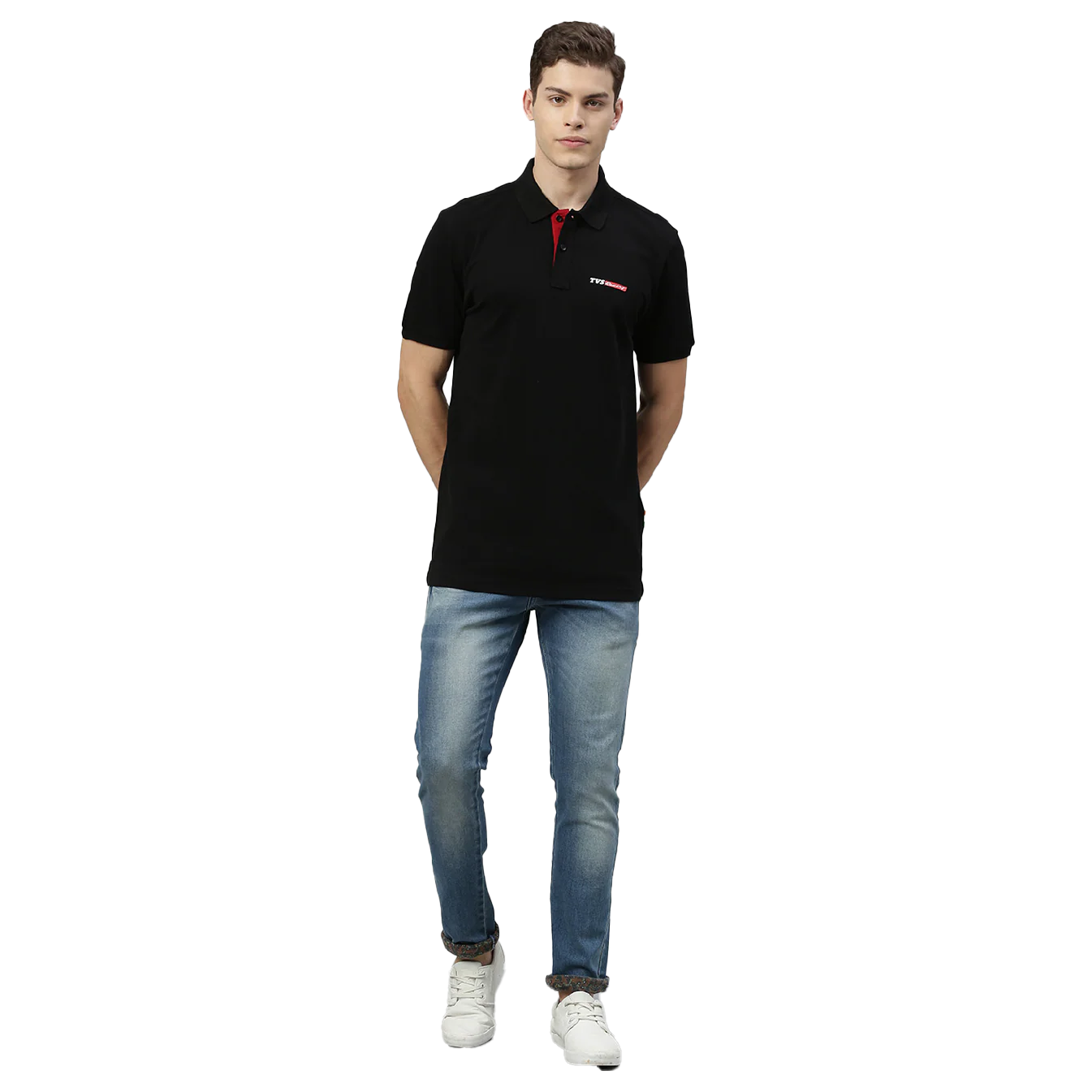TVS Racing Polo Neck Cotton T Shirt, Color
