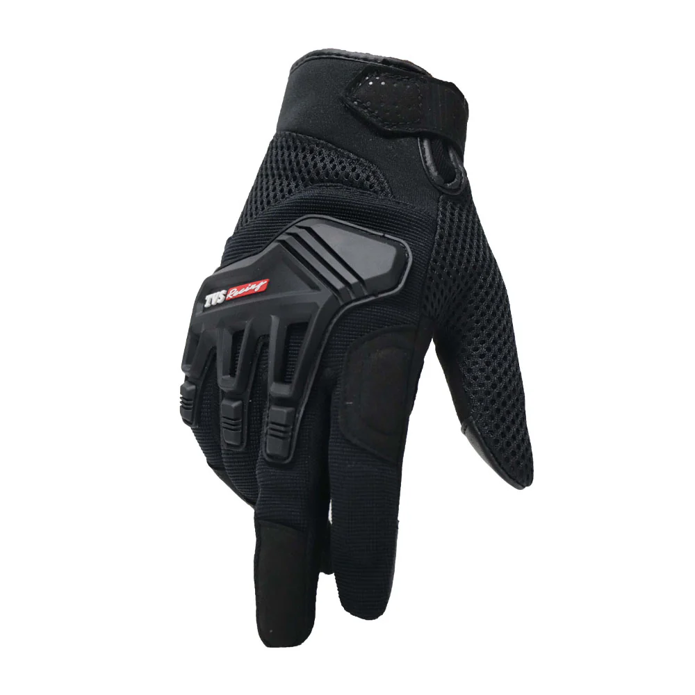 TVS Racing City Riding Gloves Black Lightweight and Durable Protection