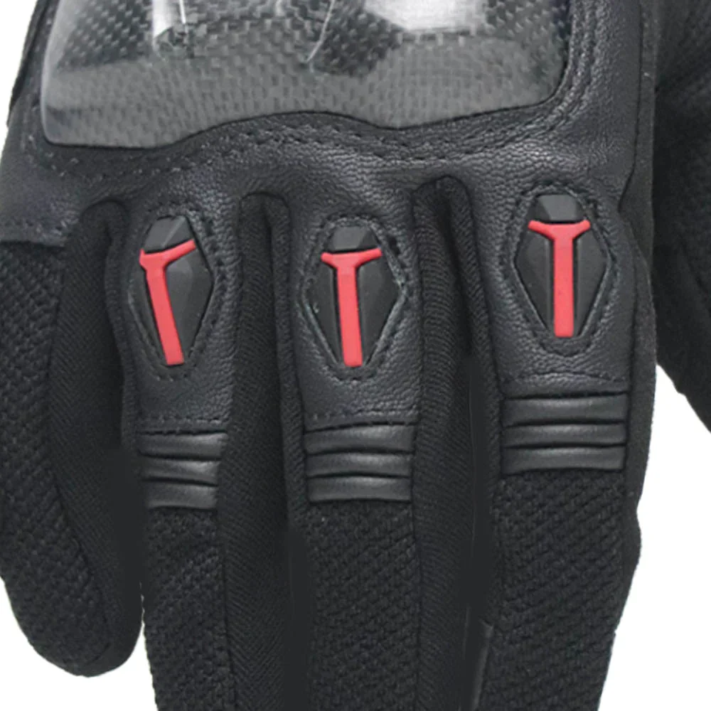 TVS Racing City Riding Gloves for Men β Hard SONIC Protected, Touch Screen Compatible, & Visor Wiper Fingertips β Premium Bike Gloves for Riding Comfort (Black) - Image 18