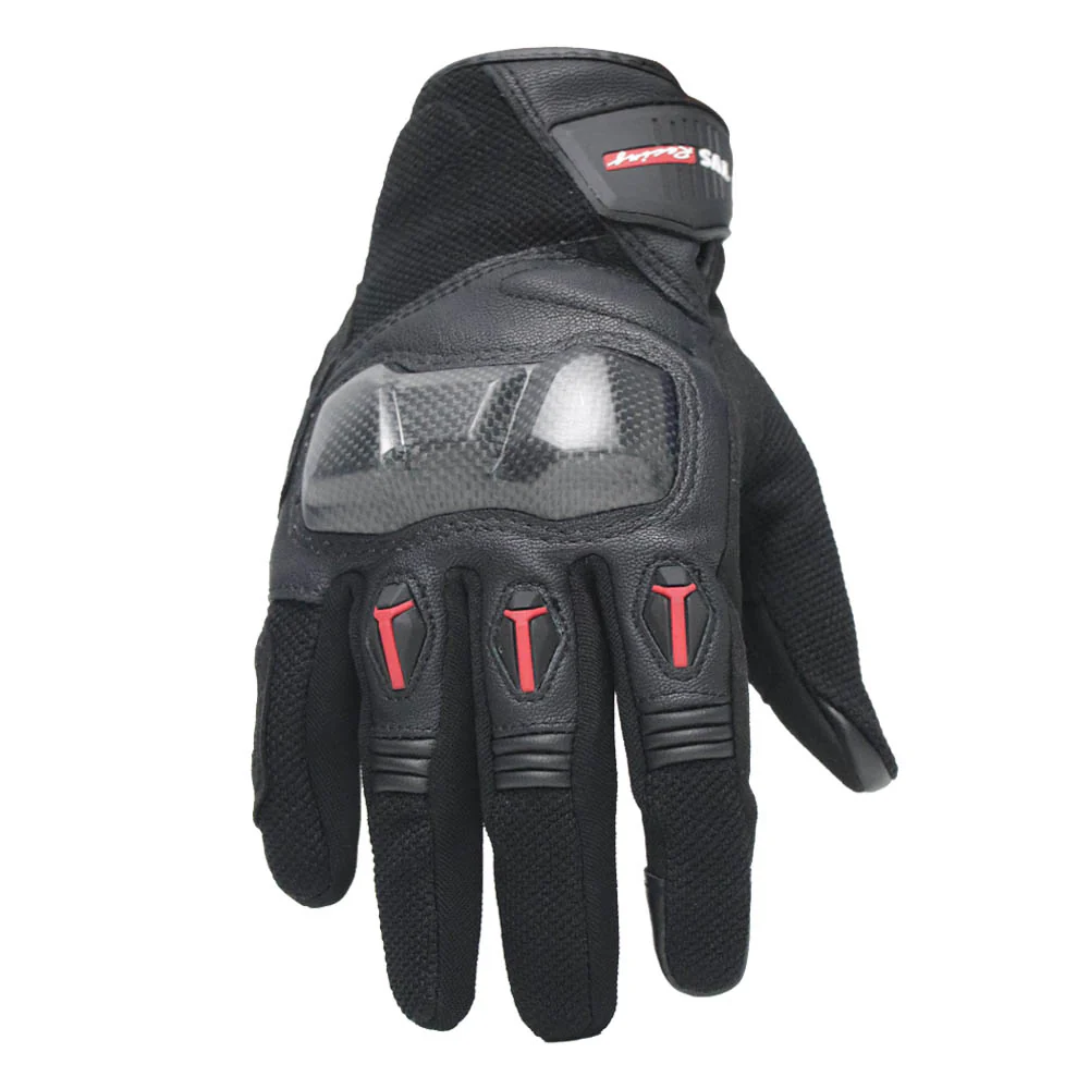 TVS Racing City Riding Gloves for Men β Hard SONIC Protected, Touch Screen Compatible, & Visor Wiper Fingertips β Premium Bike Gloves for Riding Comfort (Black) - Image 3