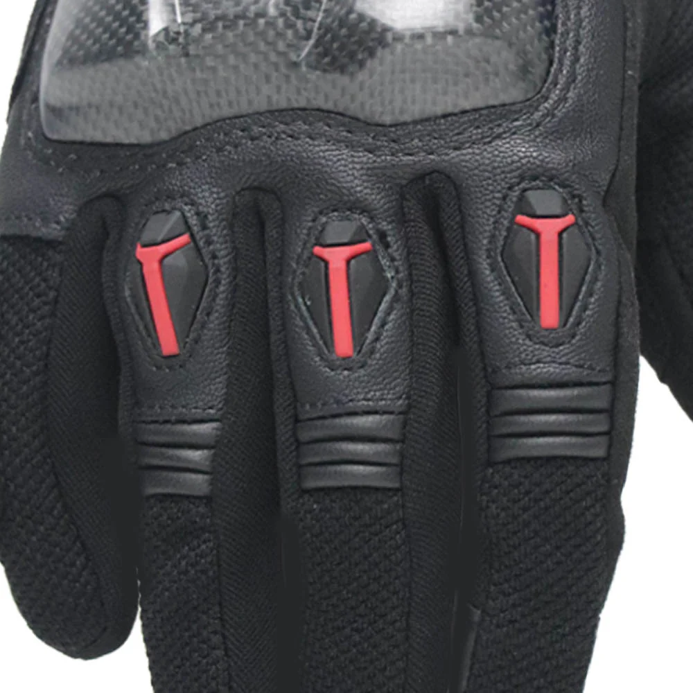 TVS Racing City Riding Gloves for Men β Hard SONIC Protected, Touch Screen Compatible, & Visor Wiper Fingertips β Premium Bike Gloves for Riding Comfort (Black) - Image 6