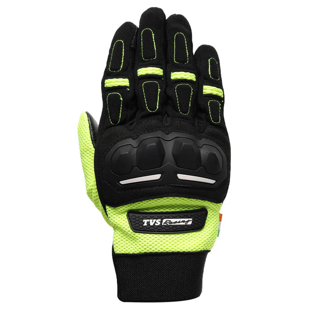 TVS Racing Xplorer Riding Gloves for Men β TPR Protected, Touch Screen Compatible, & Visor Wiper Fingertips β Premium Bike Gloves for Riding Comfort (Neon) - Image 4